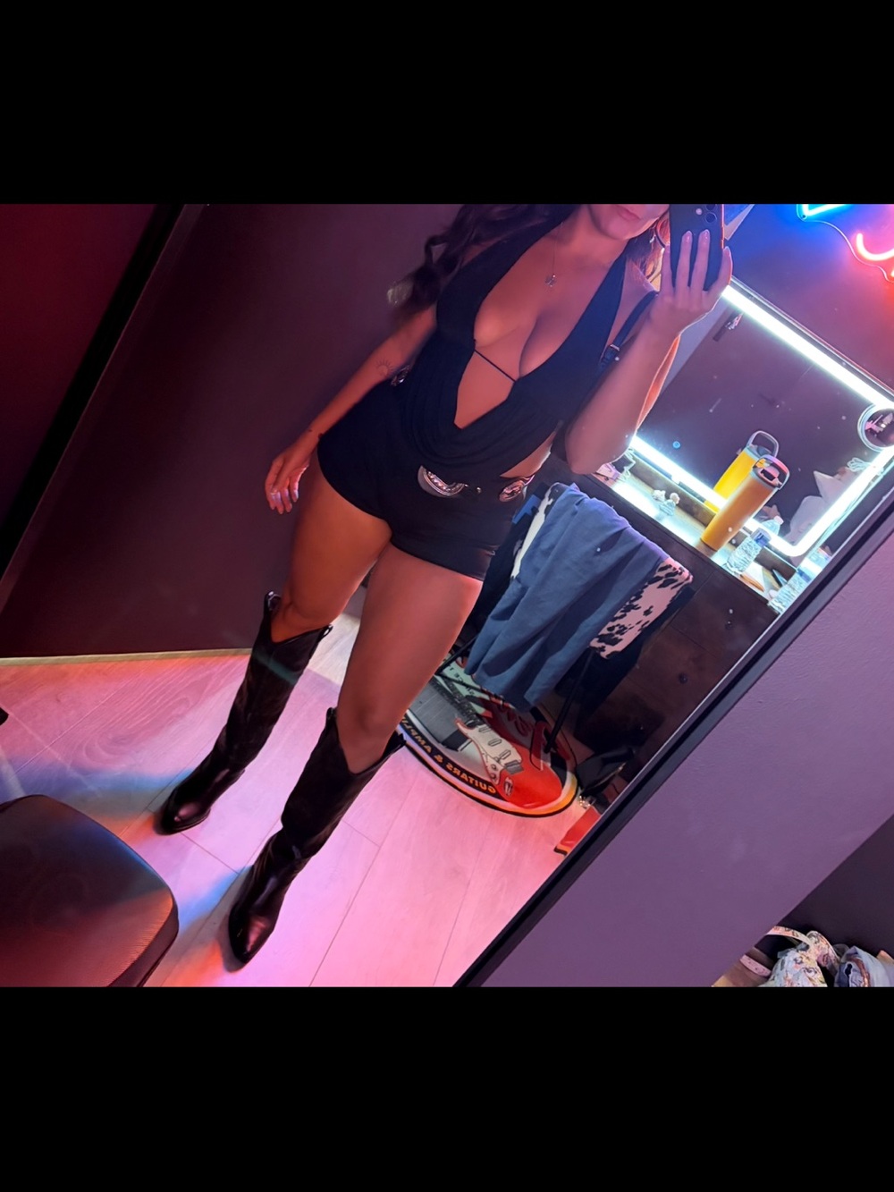 Fashion Nova Black Halter Drape Back Top